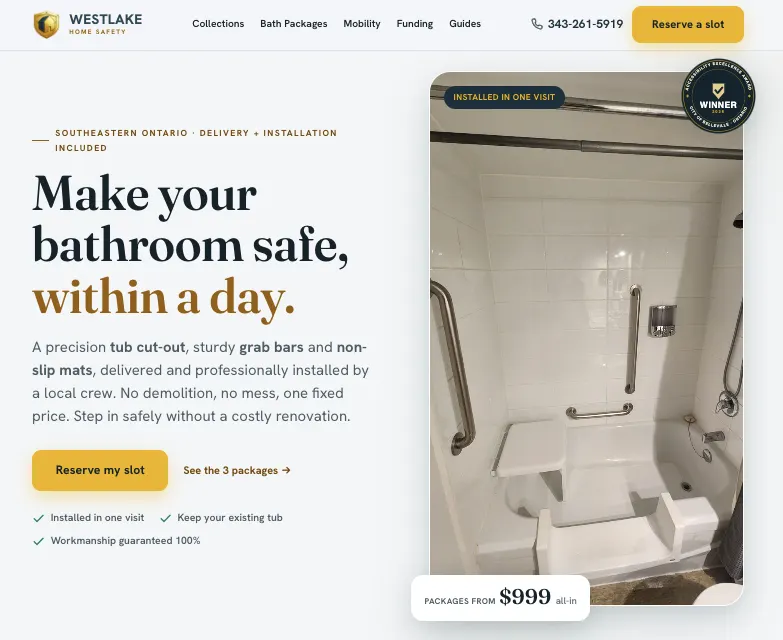 Westlake Home Safety landing page
